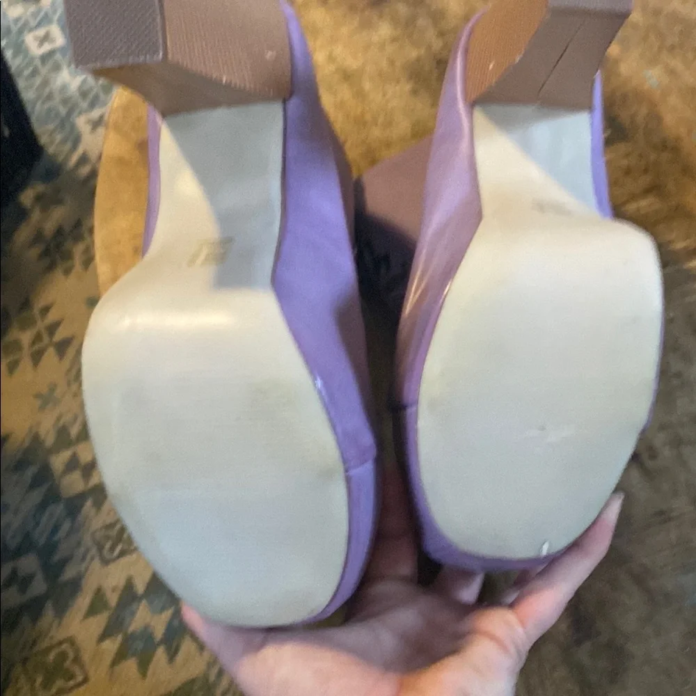 Lavender Lace-Up Platform Boots - Picture 7 of 9